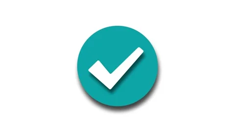 Approved in Style Circle Sign with Checkmark Animation Stock Footage 307717112