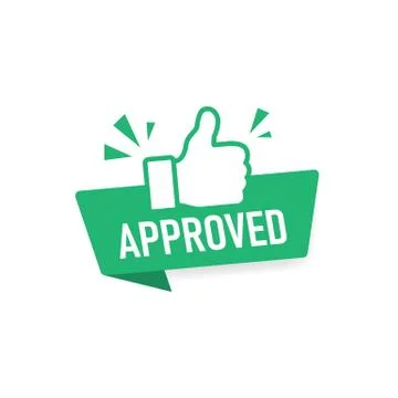 Approved symbol with thumb up. Vector EPS 10 Stock Illustration
