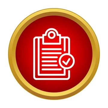Approved task document checkmark icon concept Stock Illustration