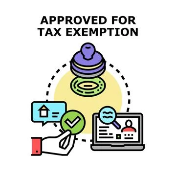Approved tax exemption application process concept illustration イラスト素材