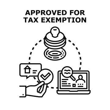 Approved tax exemption application process concept illustration Stockillustratie