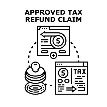 Approved tax refund claim process vector concept Stock Illustration