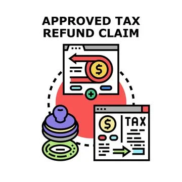 Approved tax refund claim process vector concept Stock Illustration