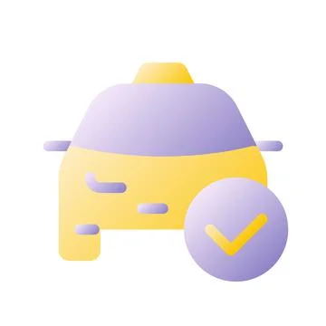 Approved taxi order flat gradient two-color ui icon Illustrazione stock