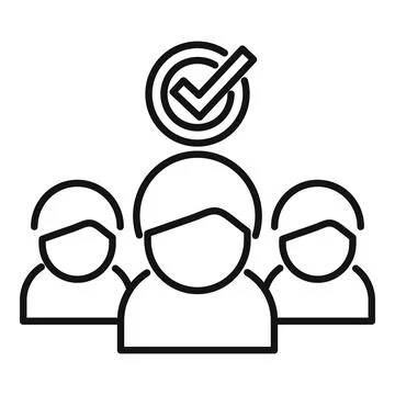 Approved teamwork icon outline vector. Customer data Stock Illustration