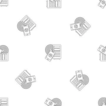Approved terminal payment pattern seamless vector Stock Illustration