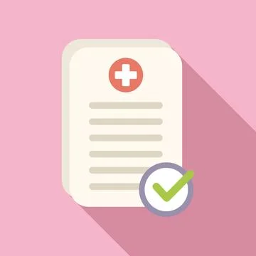 Approved test icon flat vector. Sample virus Stock Illustration