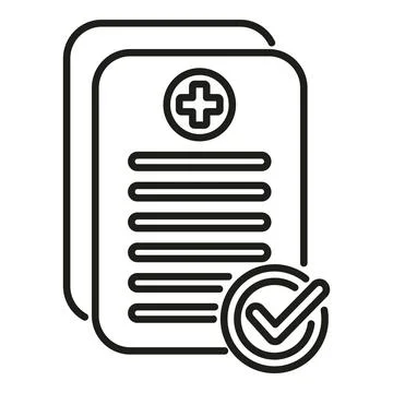 Approved test icon outline vector. Sample virus Stock Illustration