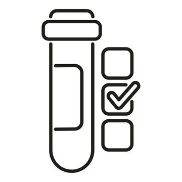 Approved test result icon outline vector. Medical lab Stock Illustration
