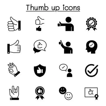 Approved &amp; thumb up icons set vector illustration graphic design 스톡 일러스트