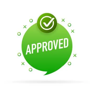 Approved tick notification, successful operation check mark. Laptop with Stock Illustration