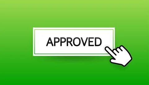 Approved tick notification, successful operation check mark. Laptop with Stock Illustration
