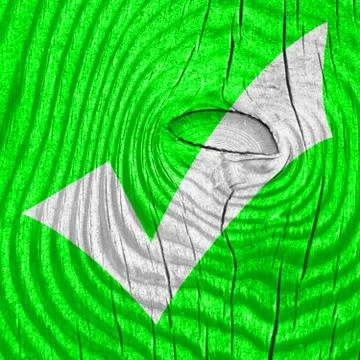 Approved tick with smooth lines Stock Illustration