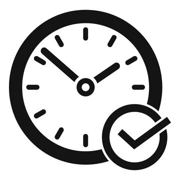 Approved time clock icon simple vector. Success checkmark イラスト素材