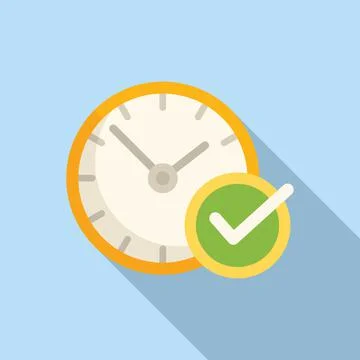 Approved timer icon flat vector. Team go Stock Illustration