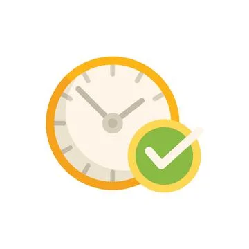 Approved timer icon flat vector. Team go Stock Illustration