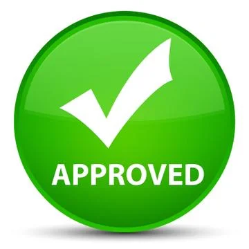 Approved (validate icon) special green round button Stock Illustration