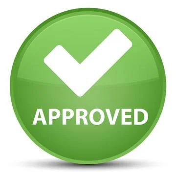 Approved (validate icon) special soft green round button Stock Illustration