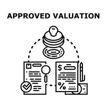Approved valuation concept vector icon illustration Stock Illustration