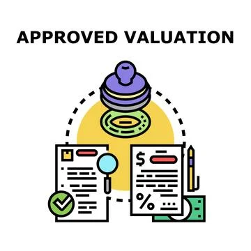 Approved valuation concept vector icon illustration Stock Illustration