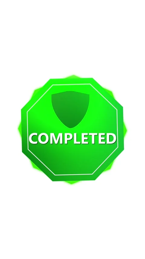 Approved verified green octagon shield animation for secure tasks vertical .. Stock Footage 341613402