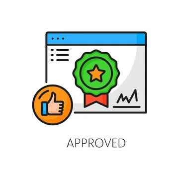 Approved. Web audit icon of website SEO analysis Stock Illustration