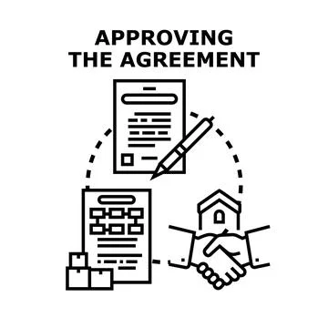 Approving agreement, signing contract, closing property deal Stockillustratie