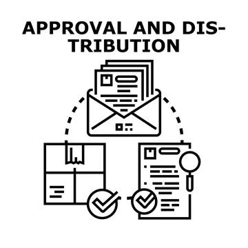 Approving and distributing documents and products concept Ilustração Stock