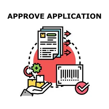 Approving application process for business document validation Ilustración de archivo