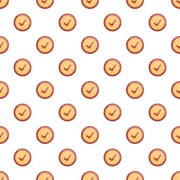 Approving check mark seals creating a seamless pattern Stock Illustration