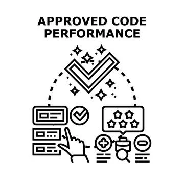 Approving code quality and performance development process Stock-Illustration