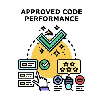 Approving code quality and performance development process Stock Illustration