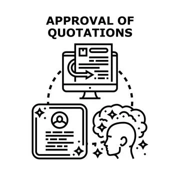 Approving quotations process sending financial proposal Stock Illustration