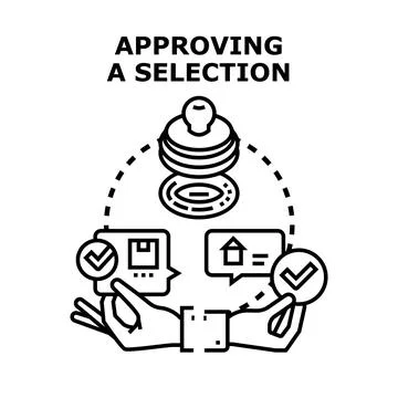 Approving selection and confirming decision making process イラスト素材