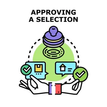 Approving selection and confirming decision making process 스톡 일러스트