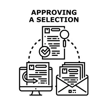 Approving selection concept for business process Stock Illustration