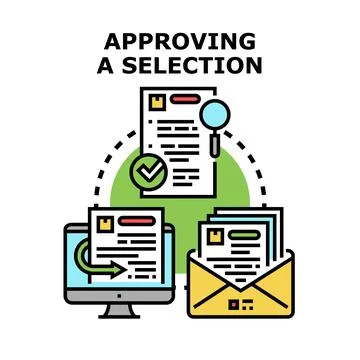 Approving selection concept for business process Stock Illustration
