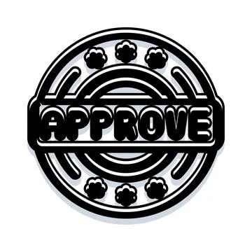 Approving stamp design with quality approval concept Stock Illustration