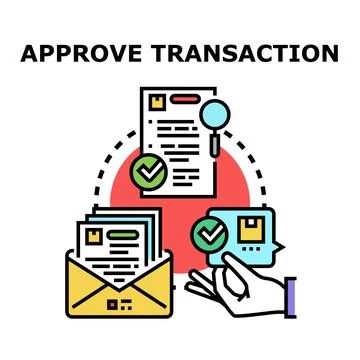 Approving transaction process with document verification and digital confir.. Stock Illustration