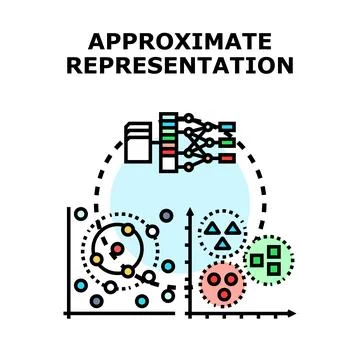 Approximate data representation concept for machine learning Stock Illustration