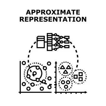 Approximate data representation concept for machine learning Stock Illustration