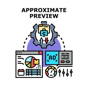 Approximate preview concept of digital marketing campaign optimization 스톡 일러스트