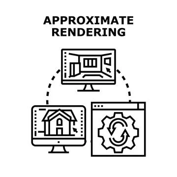 Approximate rendering digital design process flow 스톡 일러스트