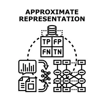 Approximate representation concept for machine learning algorithm 스톡 일러스트