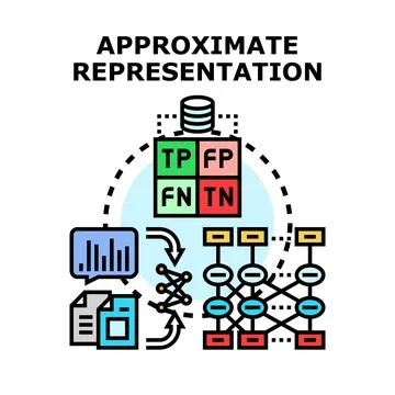 Approximate representation concept for machine learning algorithm Ilustración de archivo