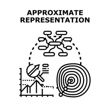 Approximate representation concept showing data analysis and target deviation Stock Illustration