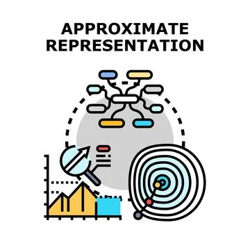 Approximate representation concept showing data analysis and target deviation Stock Illustration