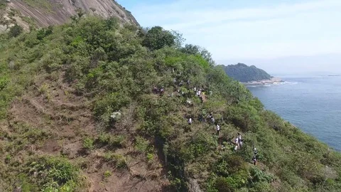Approximation of Pão de Açúcar, east side. Stock Footage 81136500