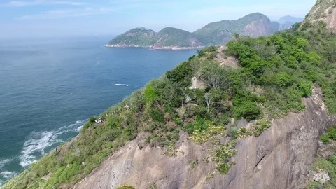 Approximation of Pão de Açúcar, on the east side. Stock Footage 81136611