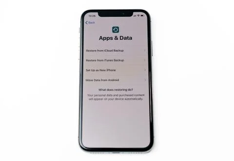 Apps and data on the latest iphone x Stock Photos